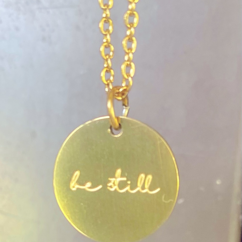 NWT Stainless steel gold plated necklace with charm